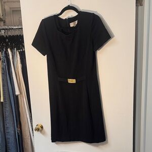 St. John Collection • Short Sleeve Knit Belted Dress • Black • 6